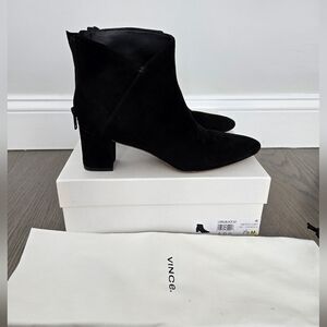 Vince Suede Ankle Black Boots US 7.5 EU 37.5